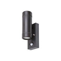 Lampa Ogrodowa Zewnętrzna Kinkiet Elewacyjny GU10 IP44 z Czujnikiem Ruchu Czarny Minimalistyczny Medina Rabalux