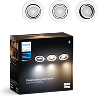 3x Oprawa Podtynkowa Wpuszczana LED 4.2W 400lm IP20 White Ambiance TW Aluminium Inteligentna SMART Zigbee Bluetooth Milliskin Philips HUE
