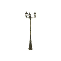 Lampa Ogrodowa Słupek Zewnętrzny Stojący 3 x E27 IP43 195cm Złoty Klasyczny Monaco Rabalux