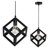 Lampa Sufitowa Oprawa Wisząca Zwis E27 Czarna Cube Masterled