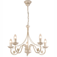 Lampa Wisząca Sufitowa DONATO 5xE14 Żyrandol Biała Klasyczna LM-5.29 Lamkur