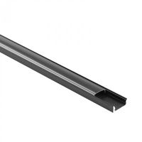 Profil Aluminiowy LED Natynkowy Czarny 1m z Kloszem Czarnym do Taśm LED + Zaślepki seria N Ecolight