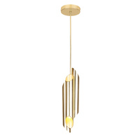 Lampa wisząca LIBRA 6xE14 Owalna Ścięte Końce Złoty MZ5014 Milagro by Maciej Zień Mosiądz