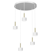 Lampa Wisząca Sufitowa ARENA Biała Złota 5xGX53 Milagro