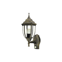 Lampa Ogrodowa Zewnętrzna Kinkiet Elewacyjny LED E27 IP43 z Czujnikiem Ruchu i Zmierzchu Złoty Klasyczny Nizza Rabalux