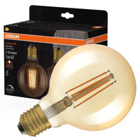 2x Żarówka LED Dekoracyjna G95 Kula E27 6.5W = 55W 725lm 2400K Ciepła 300° Ściemnialna Vintage 1906 Osram