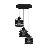 Lampa Wisząca Sufitowa LARS Czarna 3xE27 Milagro