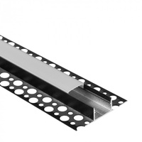 Profil Aluminiowy LED do Płyt GK Gipsowych REGIPS Szeroki Podpłytkowy do Glazury Czarny 1m z Kloszem Mlecznym do Taśm LED + Zaślepki seria GNS Ecolight