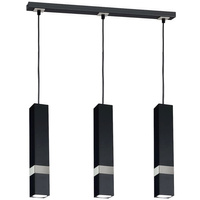 Lampa wisząca Tuba Zwis VIDAR Czarny + srebrny 3x GU10 Milagro Metal Styl nowoczesny