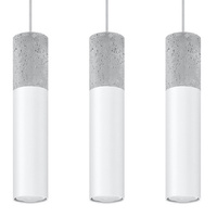Lampa Sufitowa Wisząca Zwis 3x GU10 Tubularna Biała Szara Nowoczesna Borigio Sollux