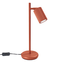 Lampa Biurkowa Stojąca Stołowa Nocna 1x GU10 Ochra Czerwona Karbon Deep Space SL.1643 Sollux