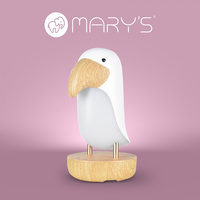 Lampka Nocna Dziecięca LED 2.7W 3000K Ciepła + Wielokolorowa RGB USB Akumulatorowa 1200mAh Biała z Głośnikiem Bluetooth TUKAN MARY'S