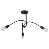 Żyrandol Lampa Oprawa Wisząca Sufitowa Dekoracyjny 3x E27 Czarny Nido Masterled
