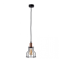 Lampa Sufitowa WORKSHOP 6336 Nowodvorski Czarno-Miedziana E27 Wisząca Stal ?15 cm Loftowa