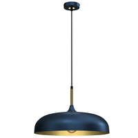 Lampa Wisząca Sufitowa LINCOLN Niebieska Złota 1xE27 45cm Milagro