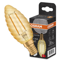 Żarówka LED Dekoracyjna B37 Świeczka E14 1.5W = 12W 120lm 2400K Ciepła 300° Vintage 1906 Osram