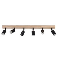 Lampa Sufitowa Spot Tuba Reflektor Oprawa Halogenowa 6x GU10 Ruchomy Czarny Brązowy Dabi Masterled