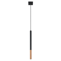 Lampa Sufitowa Wisząca Tuba G9 Zwis Tubularna Czarna Miedź Nowoczesna Mozaica Sollux