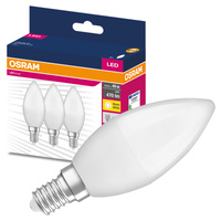 3x Żarówka LED B37 Świeczka E14 4.9W = 40W 470lm 2700K Ciepła 200° VALUE CLASSIC Osram