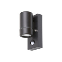 Lampa Ogrodowa Zewnętrzna Kinkiet Elewacyjny GU10 IP44 z Czujnikiem Ruchu Czarny Minimalistyczny Medina 8834 Rabalux