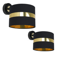 Lampa Ścienna Kinkiet PALMIRA Czarna Złota 1xE27 60W Milagro