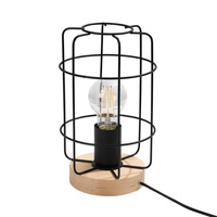 Lampa Biurkowa Stojąca Stołowa Nocna E27 Geometryczna Czarna Brązowa Industrialna Gotto Sollux