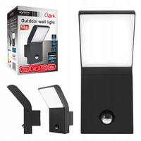 Kinkiet Ogrodowy Elewacyjny Lampa Zewnętrzna LED 12W 4000K IP54 z Czujnikiem Ruchu i Zmierzchu