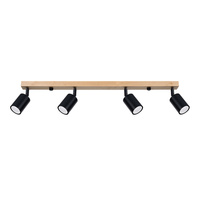 Lampa Sufitowa Oprawa Natynkowa SPOT TUBA Reflektor 4x GU10 Punktowa Ruchoma Tubularna Czarna Brązowa Nowoczesna Verdo Sollux