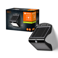 Lampa Solarna Ogrodowa LED Kinkiet Elewacyjny Zewnętrzny 4W 500lm 4000K IP65 Czarny z Czujnikiem Ruchu i Zmierzchu Endura Ledvance