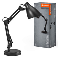 Lampa Stołowa Oprawa Biurkowa Stojąca Regulowana E27 Czarny USB-C Office Line Ledvance