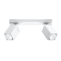 Lampa Sufitowa Oprawa Natynkowa SPOT TUBA Reflektor 2x GU10 Kwadratowa Biała Nowoczesna Merida Sollux