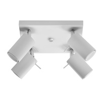 Lampa Sufitowa Oprawa Natynkowa SPOT TUBA Reflektor 4x GU10 Tubularna Biała Nowoczesna Ring Sollux