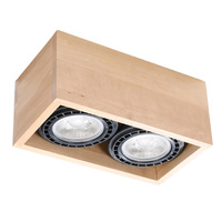 Lampa Sufitowa Oprawa Natynkowa 2x GU10 Kwadratowa Brązowa Skandynawska Quatro Sollux