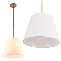 Lampa Sufitowa Wisząca Zwis E27 Biała Złota ELENA Sanico Goldlux