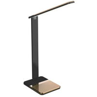 Lampka Biurkowa LED Stołowa 12W 600lm 2700-4000-6500K Ciepła 120° Czarna Złota Ściemnialna Prestige Sanico Goldlux