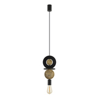 Lampa Sufitowa Wisząca E27 Czarna Drewno Skandynawska DROPS WOOD E 11177 Nowodvorski