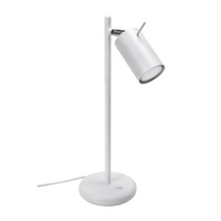 Lampa Biurkowa Stojąca Stołowa Nocna GU10 Tubularna Biała Nowoczesna Ring Sollux