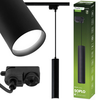 Lampa Wisząca Szynoprzewód Zwis Szyna 29cm Reflektor GU10 LED SOPLO Czarny LUMILED