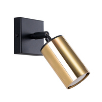 Lampa Ścienna Oprawa Natynkowa Kinkiet GU10 SPOT TUBA Reflektor Ruchoma Tubularna Czarna Złota Nowoczesna Winx Sollux