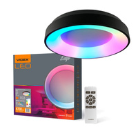 Plafon LED Lampa Sufitowa Natynkowa 72W 7500lm 2700-6000K CCT + RGB Czarna Ściemnialna + Pilot EDGE Videx