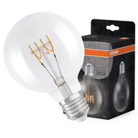 Żarówka LED Dekoracyjna G95 Kula E27 4.8W = 40W 470lm 2700K Ciepła 320° Filament Ściemnialna Vintage 1906 Osram