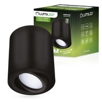 Oprawa Natynkowa HALOGENOWA Spot Tuba Ruchoma GU10 Okrągła Czarna 84mm AMAT-M LUMILED