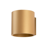 Lampa Ścienna Oprawa Natynkowa SPOT TUBA G9 Cylindryczna Złota Minimalistyczna Orbis Sollux