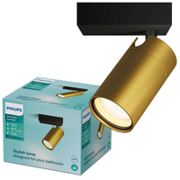 Lampa Ścienna Kinkiet GU10 IP44 Miedziany-Czarny Kosipo Philips