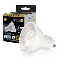 Żarówka LED GU10 Reflektor 3W 270lm 6200K Zimna 80° Premium Kobi