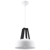 Lampa Sufitowa Wisząca Zwis E27 Okrągła Biała Czarna Nowoczesna Casco Sollux