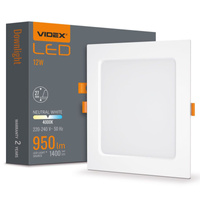 Panel LED Oprawa Podtynkowa Wpuszczana 12W 1400lm 4000K Neutralna Biała Videx