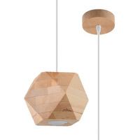 Lampa Sufitowa Wisząca Zwis GU10 Geometryczna Brązowa Skandynawska Woody Sollux