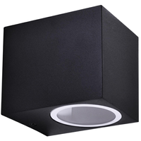 Kinkiet ogrodowy LED GU10 BOSTON kwadrat GOLDLUX (Polux) ALUMINIUM CZARNY