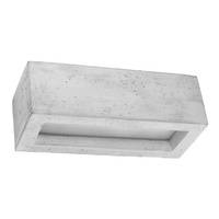 Lampa Ścienna LED VEGA E27 Kinkiet Prostokątna 30cm Beton SOLLUX